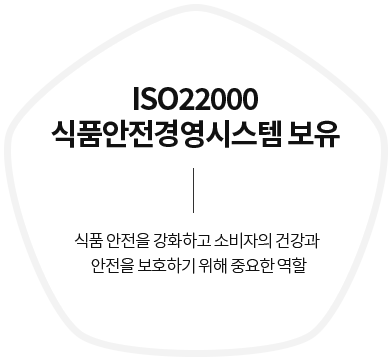 ISO22000 식품안전경영시스템 보유